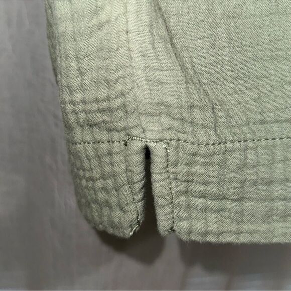 Caslon x Nordstrom S Camo Olive green crinkle cotton casual pull on skirt - Picture 6 of 10